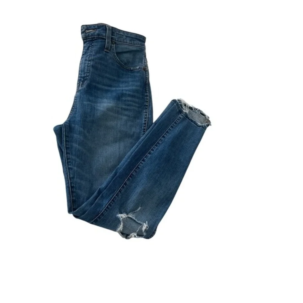 Madewell Curvy High Rise Skinny Jeans Medium‎ Wash Distressed Size 29